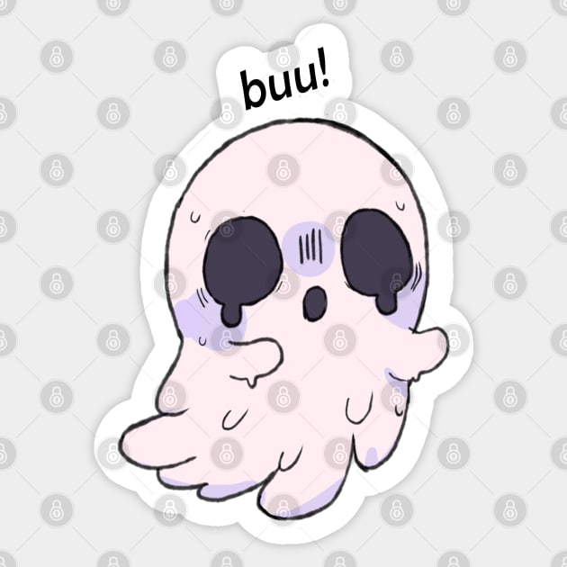 Buu! Ghost T-shirt Sticker by Mysticalart